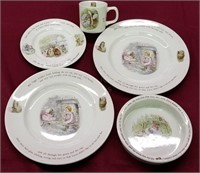 Wedgwood Mrs. Tiggy-Winkle 5pc Childs Dishes