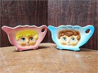 Pair Kitsch MCM Teabag holders