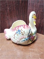 Vintage Japanese Ceramic Swan Planter