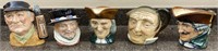 5pc Ceramic Royal Daulton Face Mugs