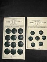 VINTAGE GIRL SCOUTS DRESS BUTTONS - NEW ON CARD