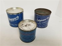 3 Vintage Round "Edgeworth" Tobacco Cans