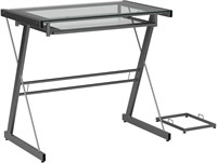 $50  Walker Edison - 31 Glass Desk - Silver