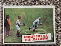 1961 Topps “Hornsby tops NL” card # 404