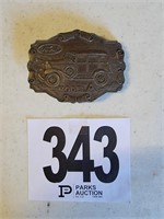 Model A Ford Brass Belt Buckle V-37