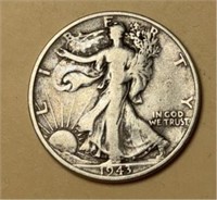 1943 s SILVER WALKING LIBERTY 1/2 DOLLAR COIN