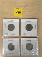 V-Nickels 1905, 07, 08, 11