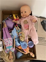 Barbie and Other Dolls and Plastic Dishes