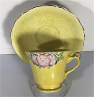 FLOWER HANDLE KENT TEACUP & SAUCER