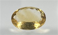 Certified 10.00 Cts Natural Oval Cut Citrine