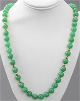 Green Chrysophase Chalcedony & Gold-Fill Necklace
