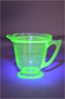 Handmade USA Vaseline Glass Measuring Cup