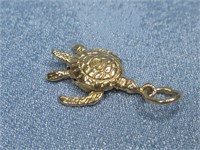 10K Tested Gold Turtle Pendant