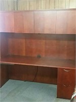 ASSORTMENT OF RACKS DESK AND CHAIRS