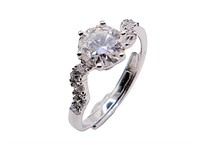 1.0ct Moissanite Diamond Swirl Chanel Ring