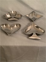 (4) Card Game Snack Bowls