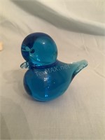 Glass Blue Bird Figurine