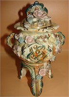 Capodimonte Style Portrury Dish Vase Victorian