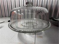 GLASS CAKE STAND WITH DOME