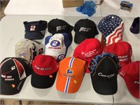 Box lot of mostly NASCAR ball caps