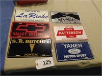 6 Different Car Dealer License Plates