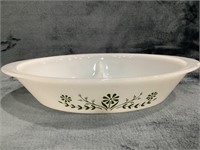 Vintage Glasbake Green Daisy Divided Dish