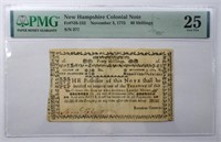 1775 NEW HAMPSHIRE COLONIAL NOTE PMG 25