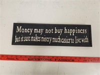 Wooden Sign- Money Doesn't Buy Happiness