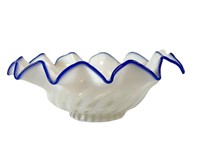 Fenton Blue Ridge Swirl Optic Bowl