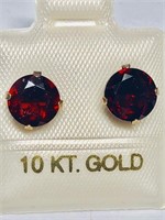 $300. 10KT Gold Garnet(3.10ct) Earrings
