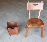 Stratford, Ontario made Chair & Wastebasket