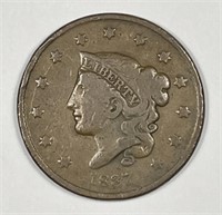 1837 Liberty Matron Head Large Cent Very Good VG