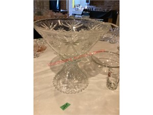 Anchor Hocking Pressed Glass Punch Bowl