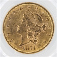 1874-S Double Eagle PCGS MS61 $20 Liberty Head
