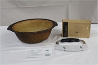 Pampered Chef, stone bowl, 12.5 X 4", Decorative