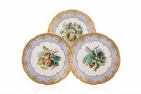 THREE FRENCH HAND-PAINTED CABINET PLATES