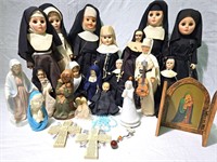 Large Lot of Nuns-Rosaries-Statues