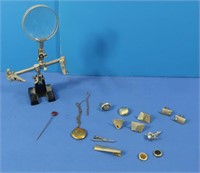 Vintage Magnifying Glass,Cufflinks, Tie Clips&more