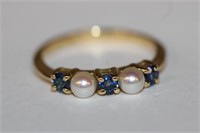 18k yellow gold Tiffany and Co. Sapphire & Pearl