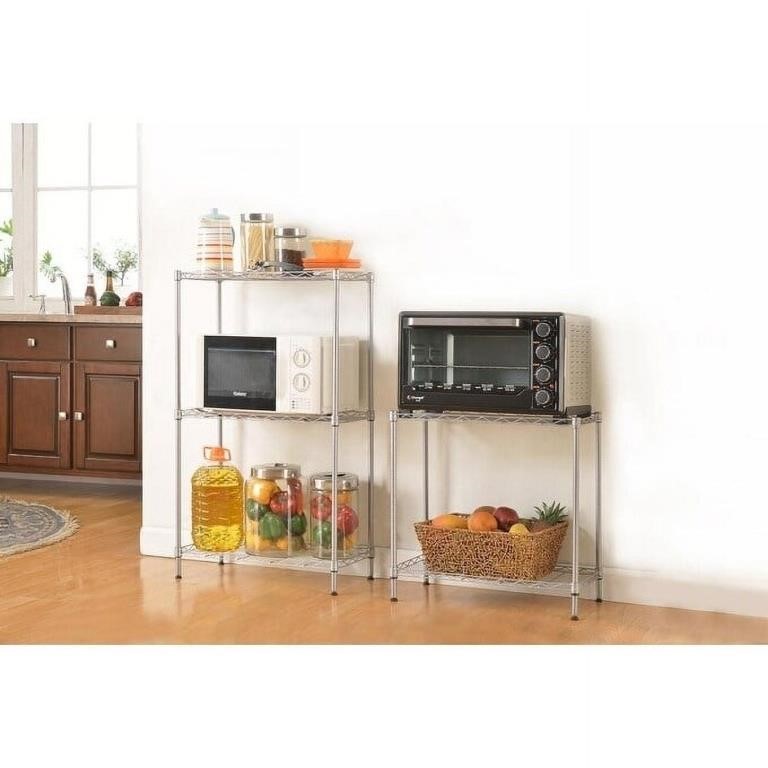 W5435  Bed Bath  Beyond 5 Tier Wire Shelving Sil