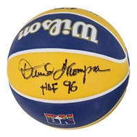 David Thompson Signed Nuggets Logo Basketball Insc