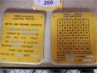 2 Vintage Forest Service Metal Location Signs