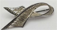 Sterling Silver Ribbon Broach