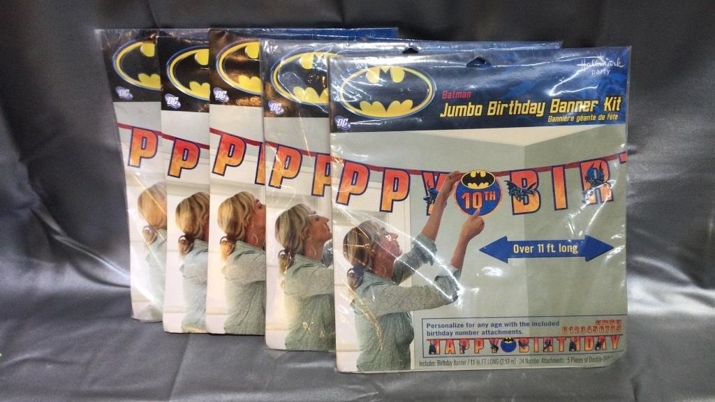 Batman jumbo birthday banner kit qty 5