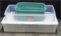 Lot of 3 Totes- 1 with Lid and 2 with no Lids