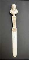 Antique carved ivory composer letter opener
