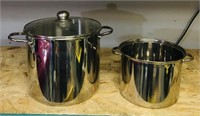 Set Of 2 Stainless Steel Cooking Pots