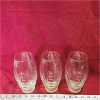 Set Of 3 Football Glasses (6 3/4" Tall)