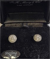 K - STERLING SILVER & DIAMOND EARRINGS (26)