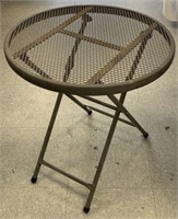Round Wrought Iron Patio Folding Side Table